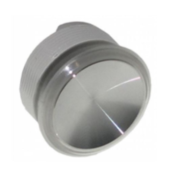 Push button unpolished stainless steel, white illumination