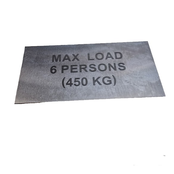 Max load plate 6 persons