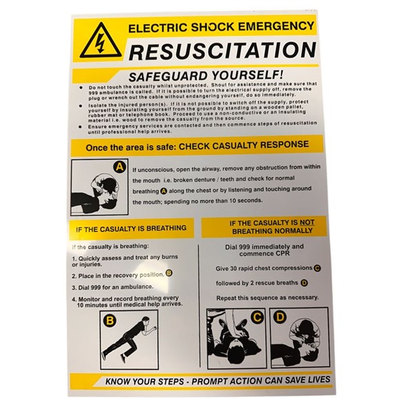 Electric Shock Emergency Resuscitation Sign